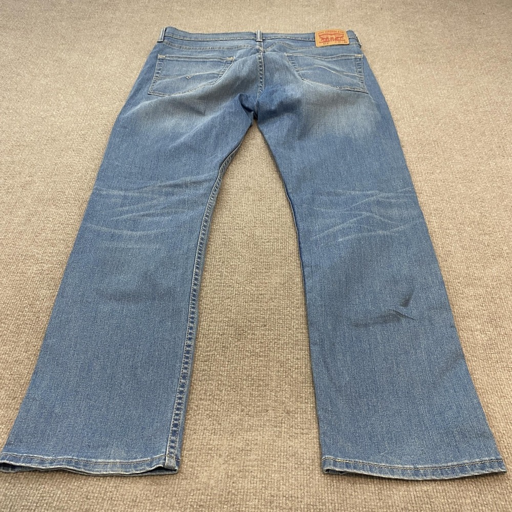 Levis 513 Jeans Mens 36 Fits 38x30 Blue Medium Wash Slim Straight Stretch Denim